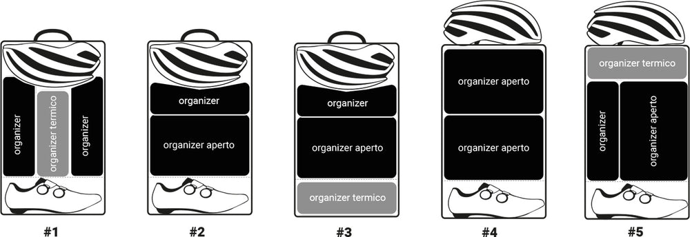 configurazioni organizer in zaino per ciclisti HEM