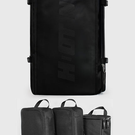 zaino da trasferta per ciclista nero con kit organizer